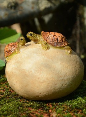 创意可爱小乌龟树脂青蛙摆件田园花盆景盆栽动物仿真微景观教师节