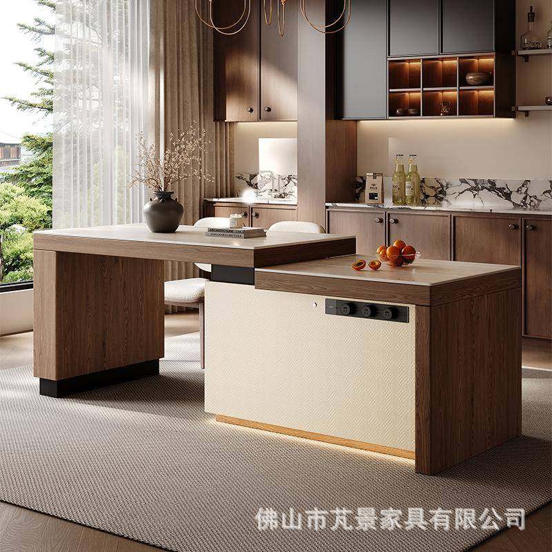 小型岛台餐一桌体家用可伸缩52WMR02新款岛台厨房中古风岩板中户,淘宝优惠券,粉丝福利购,淘宝优惠卷