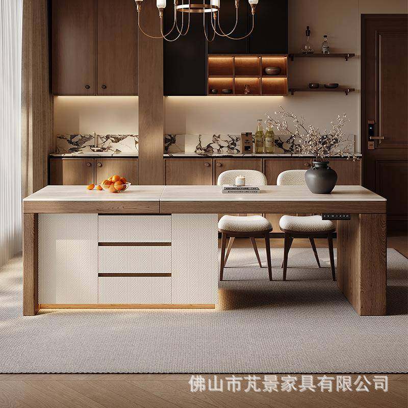 小型岛台餐一桌体家用可伸缩52WMR02新款岛台厨房中古风岩板中户,淘宝优惠券,粉丝福利购,淘宝优惠卷