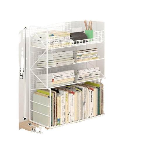 桌面小书架桌落地简易书桌旁KL519556置物架课边柜可本移动带轮书 - 图3