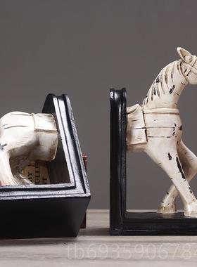 正品美式意复室古书靠档 现代简约软装书书房酒创柜办公装饰品摆