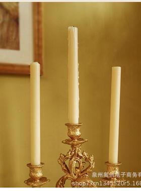 金法式蜡复古怀旧色多头桌面DQE烛台枝形烛底法座式浪漫婚庆烛光