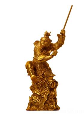 正品纯铜圣齐天大孙悟美猴王铜猴子斗胜佛战空客厅办公室桌面精美