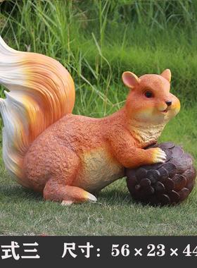 仿真动物花园模型小松鼠玻璃钢雕塑假松鼠挂饰庭院造景景观装饰品