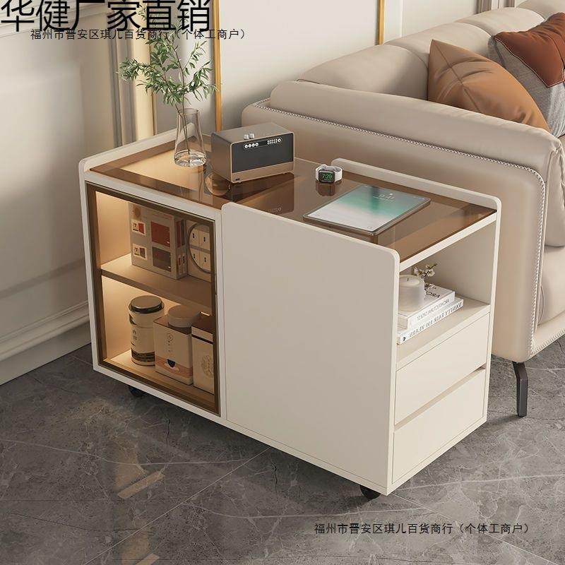 现简约轻奢客厅无品牌/家用侧边柜角几岩板木沙移发代边柜实可动,淘宝优惠券,粉丝福利购,淘宝优惠卷