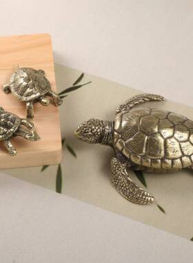 做旧仿古CA1786铜器龟艺长寿龟金钱龟大乌摆书房客厅件装饰送礼工