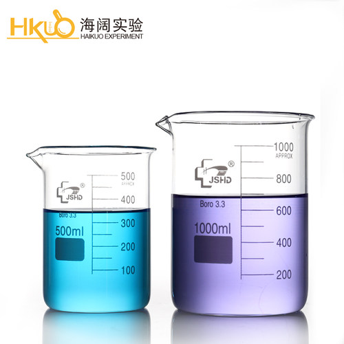 玻璃烧杯 耐高温带刻度小量杯家用喝水杯化学实验器材25-1000毫升 - 图0