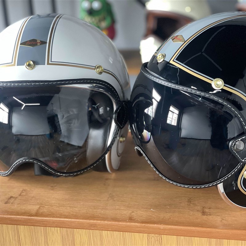 绑带风镜 泡泡镜3/4复古盔半镜全盔四季遮阳防雾挡风护目镜日夜用 - 图0
