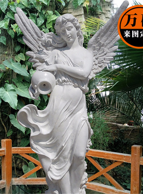 西方天使女神像 定做玻璃钢西方人物雕塑 欧式美女天使造型摆件