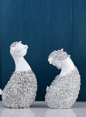 绵羊树脂工艺品电家厅居摆件欧式现代卧室桌面视柜客样板装饰ST08