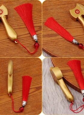 黄铜斧头客厅桌面装饰品玄关压百祸吉祥小斧子新年摆件金属工艺品