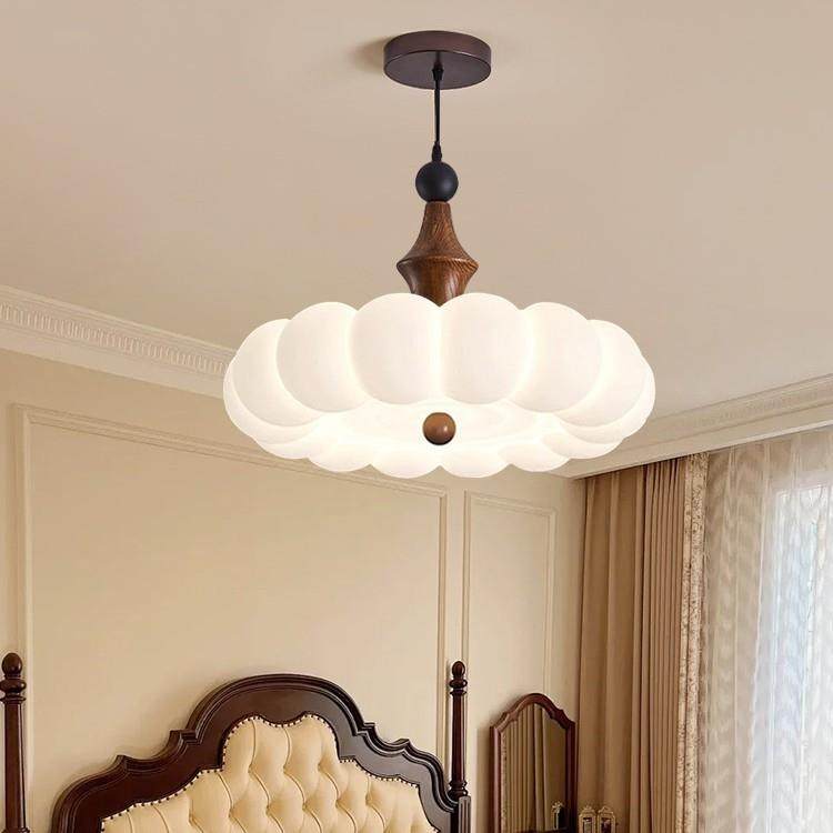 法式中古奶油风主卧室吊灯复古胡桃木色书房灯儿童房温馨护眼吊灯,淘宝优惠券,粉丝福利购,淘宝优惠卷