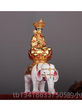 正品纯万年寺居普贤菩萨佛摆件古法铜鎏金普贤家摆放可像铜定纯金