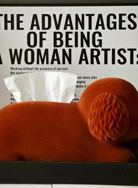 植绒狗纸巾盒摆件客KTZRTZ厅巾餐桌茶几树脂绒抽纸盒小纸盒桌植摆