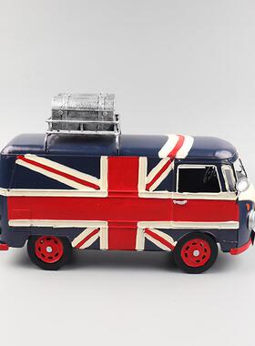 旅行伦110巴士车模型皮手工艺品怀旧客厅酒吧英窗装饰铁品收藏柜