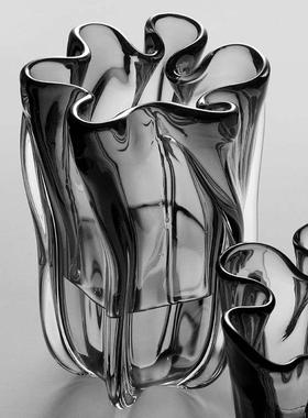 创意现代简约大玻璃花瓶摆件餐桌电视柜家居客厅玄关装饰插花摆设