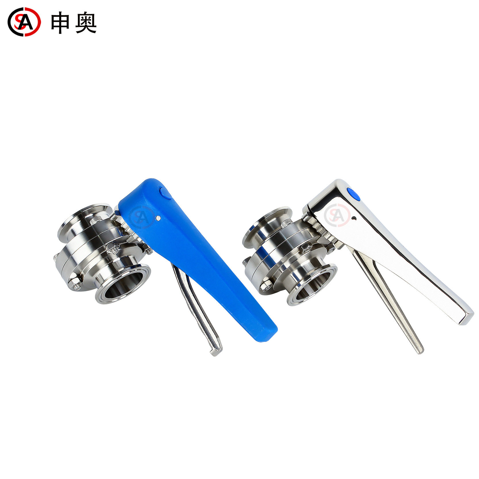 Sanitary stainless steel manual duckbill quick-install butterfly valve