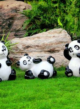 林熊雕塑户外园景观小品园花园林小区猫熊猫景区草坪摆件卡通动物