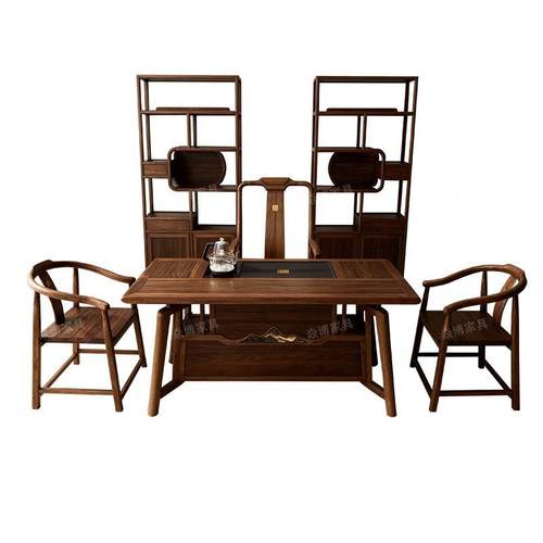 REX中式实木茶桌椅组套合办公茶室家用客厅桌新全茶几茶室功夫泡 - 图3