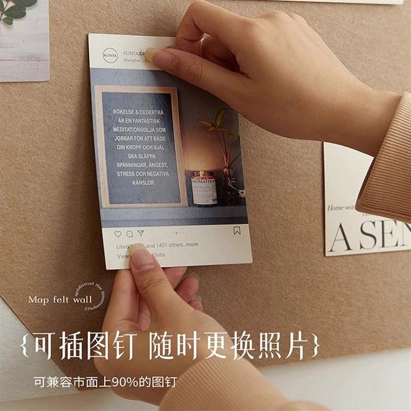 毛毡地图旅行照片墙足迹打卡旅行地图标记墙毛毡板墙贴客厅装饰板,淘宝优惠券,粉丝福利购,淘宝优惠卷