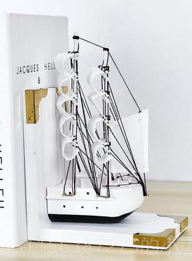 正品欧风格书立房书摆件书型挡创意手工书靠办北公室桌面帆船模装