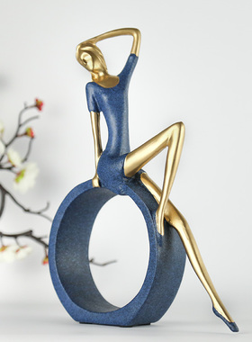 看书OK女孩现代简约摆件创意客厅玄关酒柜新房装饰品书房书柜摆件