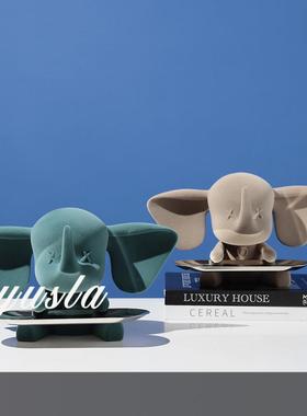 卡通可爱摆件进门入户玄关柜钥匙收纳托盘儿童房间电视柜软装饰品