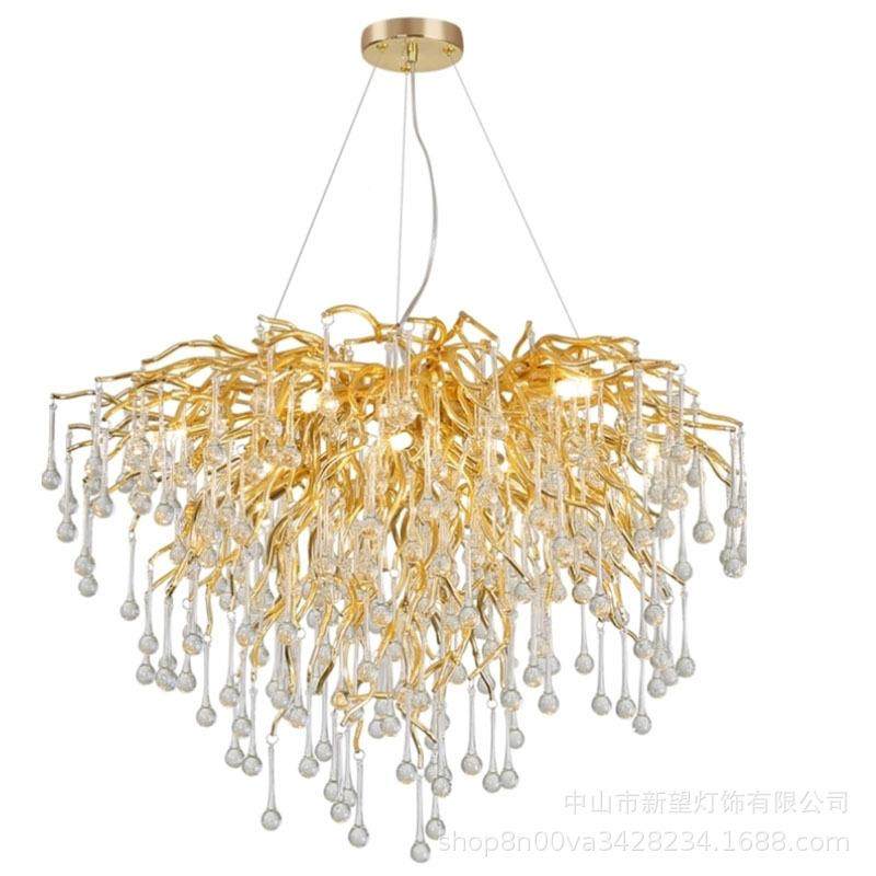 后奢现代轻豪华卧室客厅灯别墅酒店大大堂水晶吊灯树FPO枝餐板厅,淘宝优惠券,粉丝福利购,淘宝优惠卷