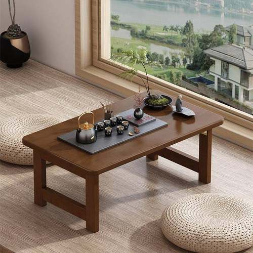 电折叠飘窗桌楠竹实质小可炕几床上茶桌子学习脑小木户DMH型收纳 - 图3