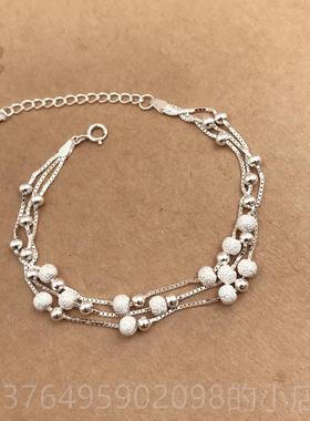 新款99纯银手錬女ins小众礼设计生29022年新款手镯女生日物冷淡风