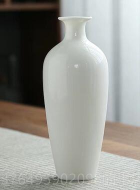 新款乳玉白现瓷代小瓶脂陶插花瓷水培干花家居室内办公用品