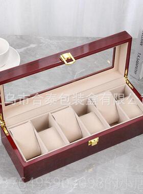 新款货红盒色亮现光小纳巧设计手表 时尚新潮翻盖带锁2位木质手表