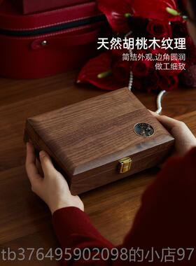 新款纳多好订项婚三金礼品首饰盒木制储高端金戒指炼订兰婚手炼存