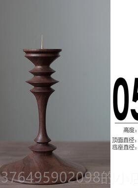 新款imooo原创家居台木质覆古中古件摆实木烛烛台蜡烛台板样间装