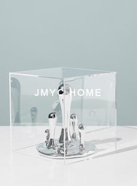 约轻简奢极树CUE脂艺术摆件厅电视柜玄关柜样板房客软装饰品简工