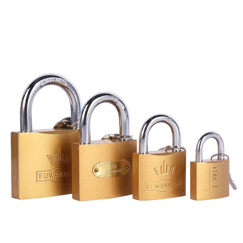 Thickened yellow imitation copper padlock, imitation copper small padlock, small copper lock, mutual opening padlock, chassis lock, mini imitation copper lock