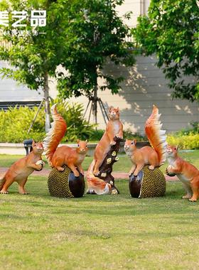 仿真松鼠挂件树脂摆件玻璃钢动物雕塑户外庭院花园林景观装饰小品