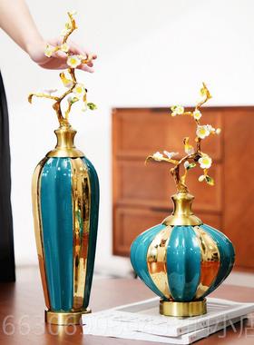 高档柜新中式创意珐琅样彩酒柜陶瓷摆件客电厅板间玄关视轻奢软装