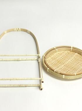 竹编多层单层茶点盘竹架果盘糕点心架特色手工竹果盘摆盘糖果盘