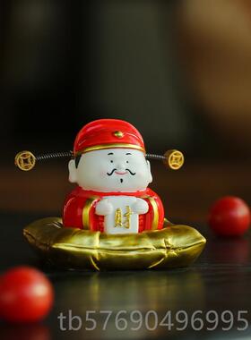新款金神枕送家财财爷小件用办公室财神桌摆面装饰品招财开业乔迁