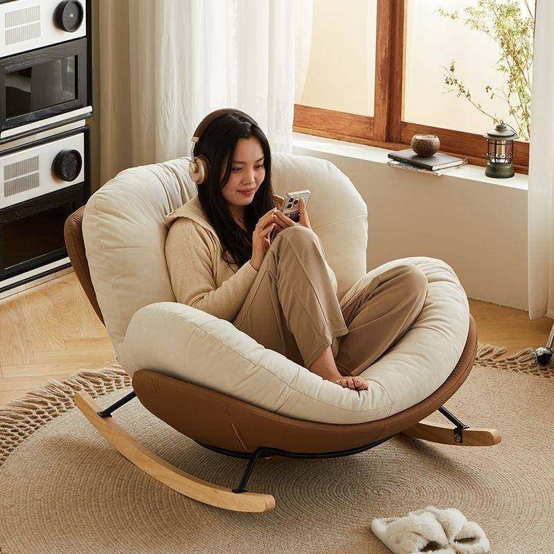 奶油客厅摇摇风椅成YUJ人阳台家用休闲躺沙椅网卧红轻奢室单人懒,淘宝优惠券,粉丝福利购,淘宝优惠卷