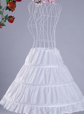 女童蓬蓬长裙裙撑公主礼服内撑子花童婚纱内衬三个钢圈可调节裙撑