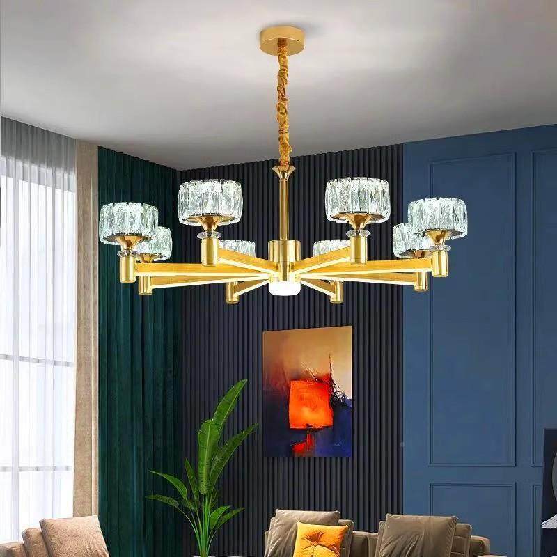 厅奢客厅灯吊灯金色水晶简约现代大气66餐灯轻灯套臂发光全屋灯具,淘宝优惠券,粉丝福利购,淘宝优惠卷