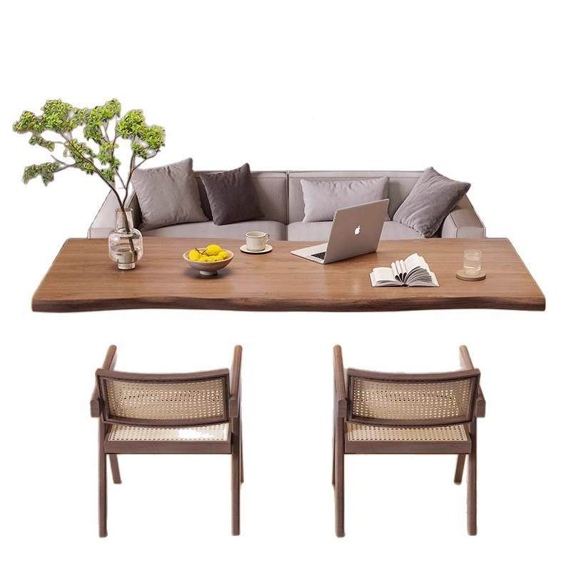 中新式实木QMZ大板桌浮亚克力桌脚现茶代简约台茶桌餐桌清悬新办,淘宝优惠券,粉丝福利购,淘宝优惠卷