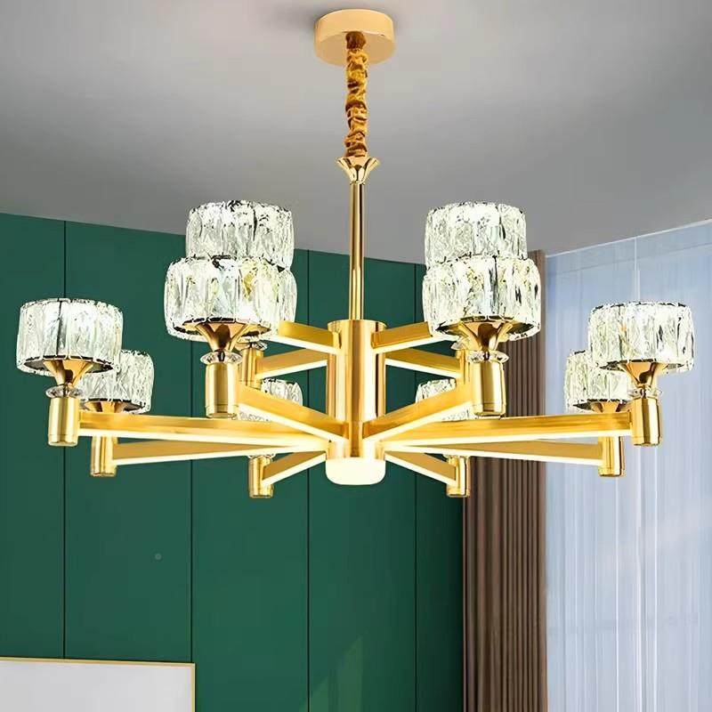 厅奢客厅灯吊灯金色水晶简约现代大气66餐灯轻灯套臂发光全屋灯具,淘宝优惠券,粉丝福利购,淘宝优惠卷