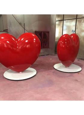 发光心雕塑摆爱饰件户外玻ali-6004璃钢园林景观庭商场院景区节日