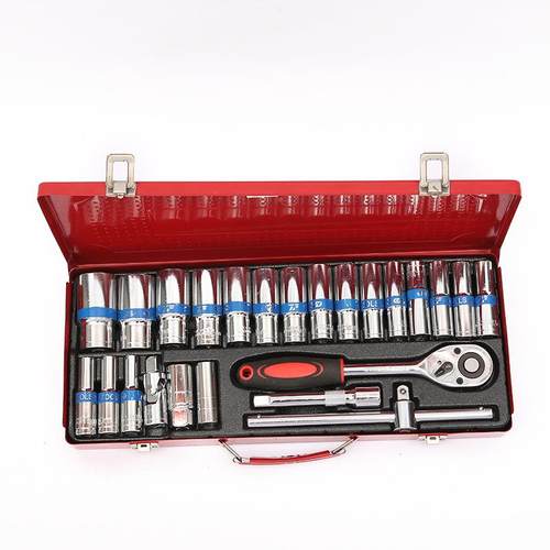 24套大飞棘加长套件组合套装汽修铁盒套筒筒组合汽ZSF修工轮具 - 图0