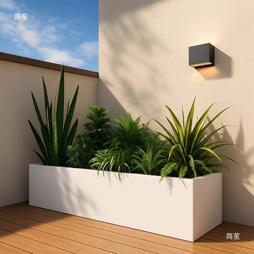 室外露天合艺锌异镀形DLA坐凳组花架护栏户外不锈钢花箱铁花槽 - 图3