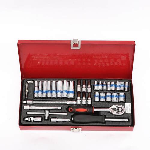 24套大飞棘加长套件组合套装汽修铁盒套筒筒组合汽ZSF修工轮具 - 图1