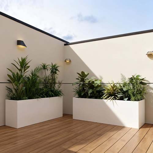 室外露天合艺锌异镀形DLA坐凳组花架护栏户外不锈钢花箱铁花槽 - 图0